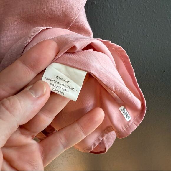 Selfie Leslie Aphrodite Molded Bust Angel Sleeve Wrap Dress Blush Size S - Picture 4 of 7